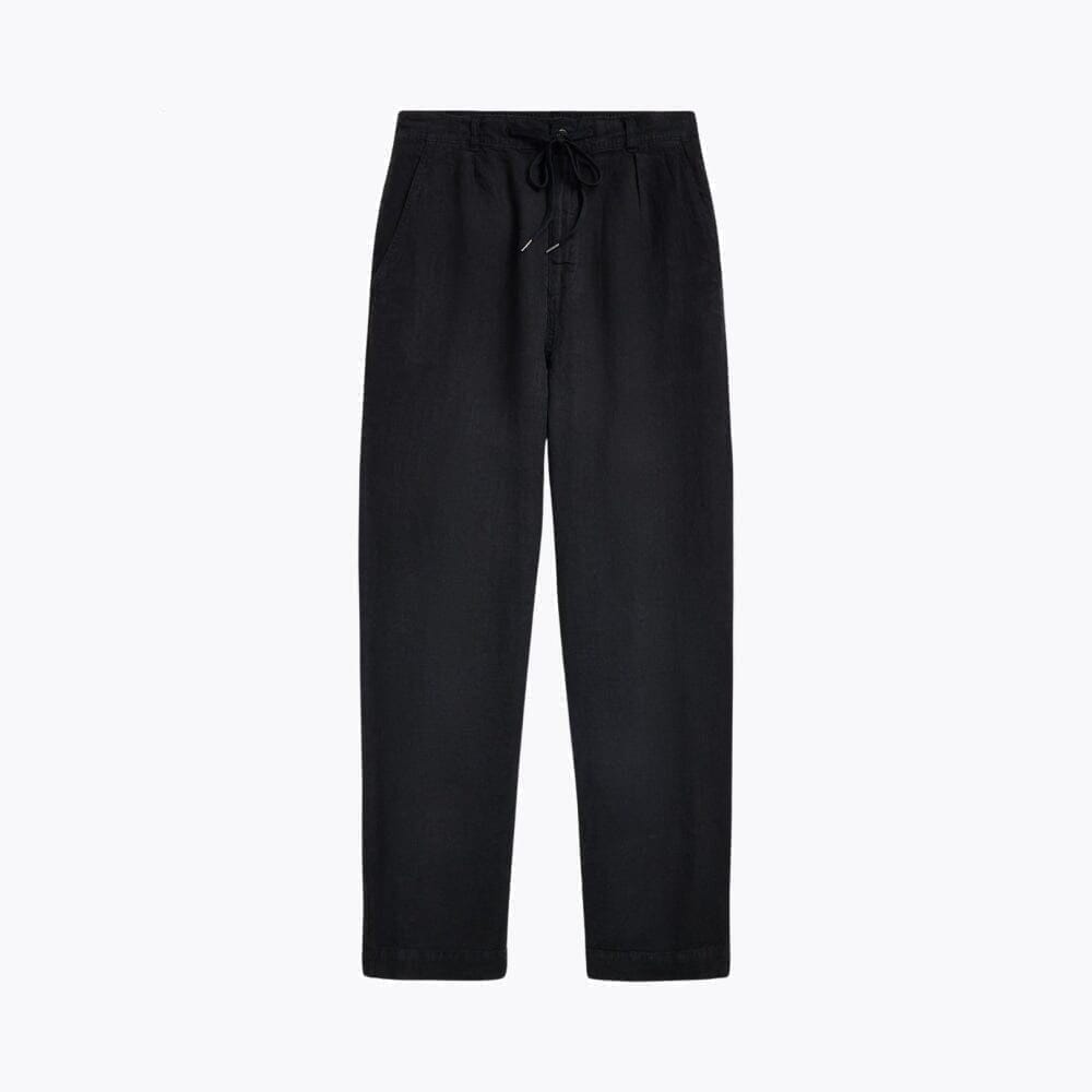 Lateef Relaxed Fit Leinen-Hose Mit Falten Vandhlr Schwarz 28