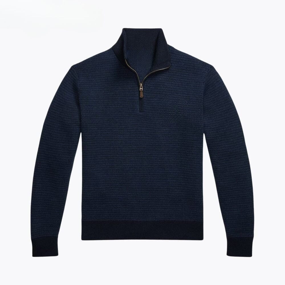 Waschbarer Woll-Pullover Mit Viertel-Reißverschluss RL Washable Wool Quarter-Zip Sweater Vandhlr Marineblau S