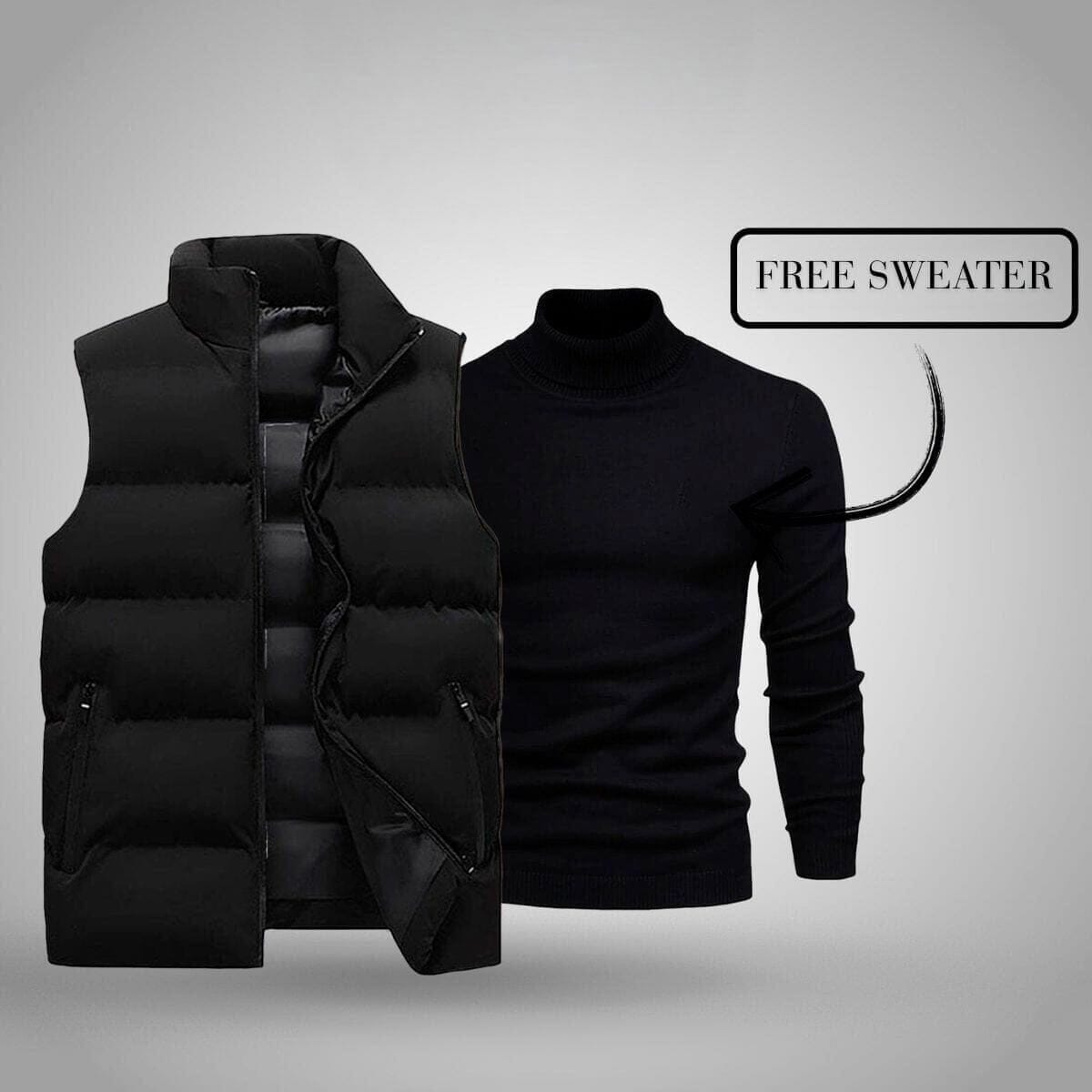 Weste + Gratis Pullover (schlussverkauf) Vandhlr Schwarz Schwarz S