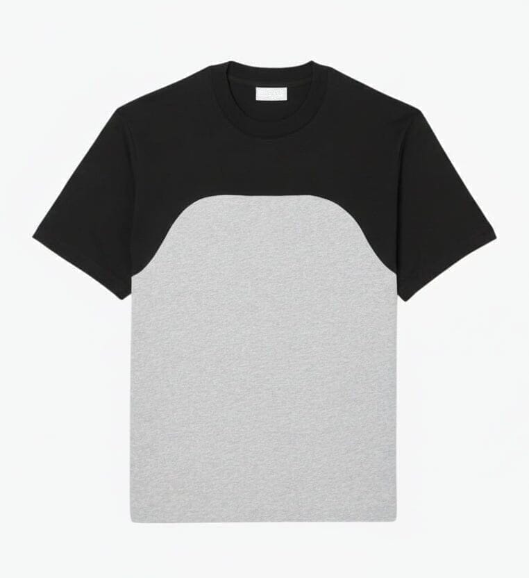 Baumwoll-Jersey T-SHIRT Mit Colour-Block Design Vandhlr Grau / Schwarz S 