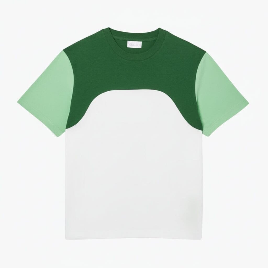 Baumwoll-Jersey T-SHIRT Mit Colour-Block Design Vandhlr Weiß / Grün S 