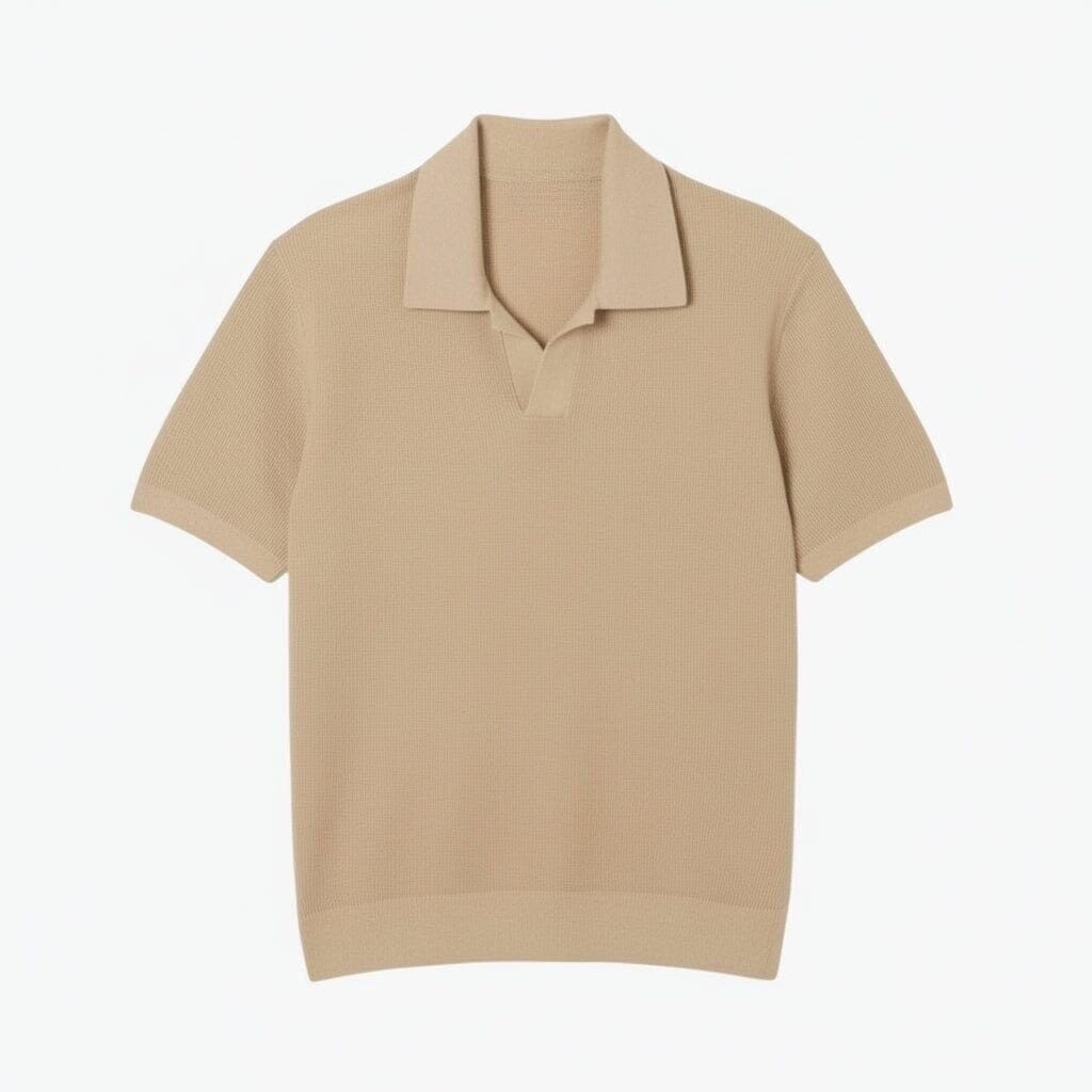 Baumwoll-Mix Pullover Mit Offenem Polokragen Vandhlr Beige S 
