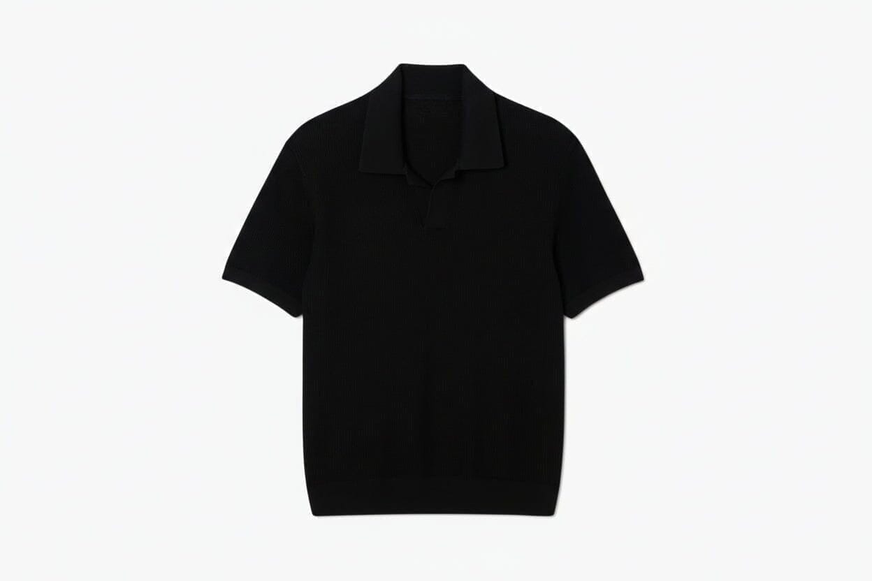 Baumwoll-Mix Pullover Mit Offenem Polokragen Vandhlr Schwarz S 