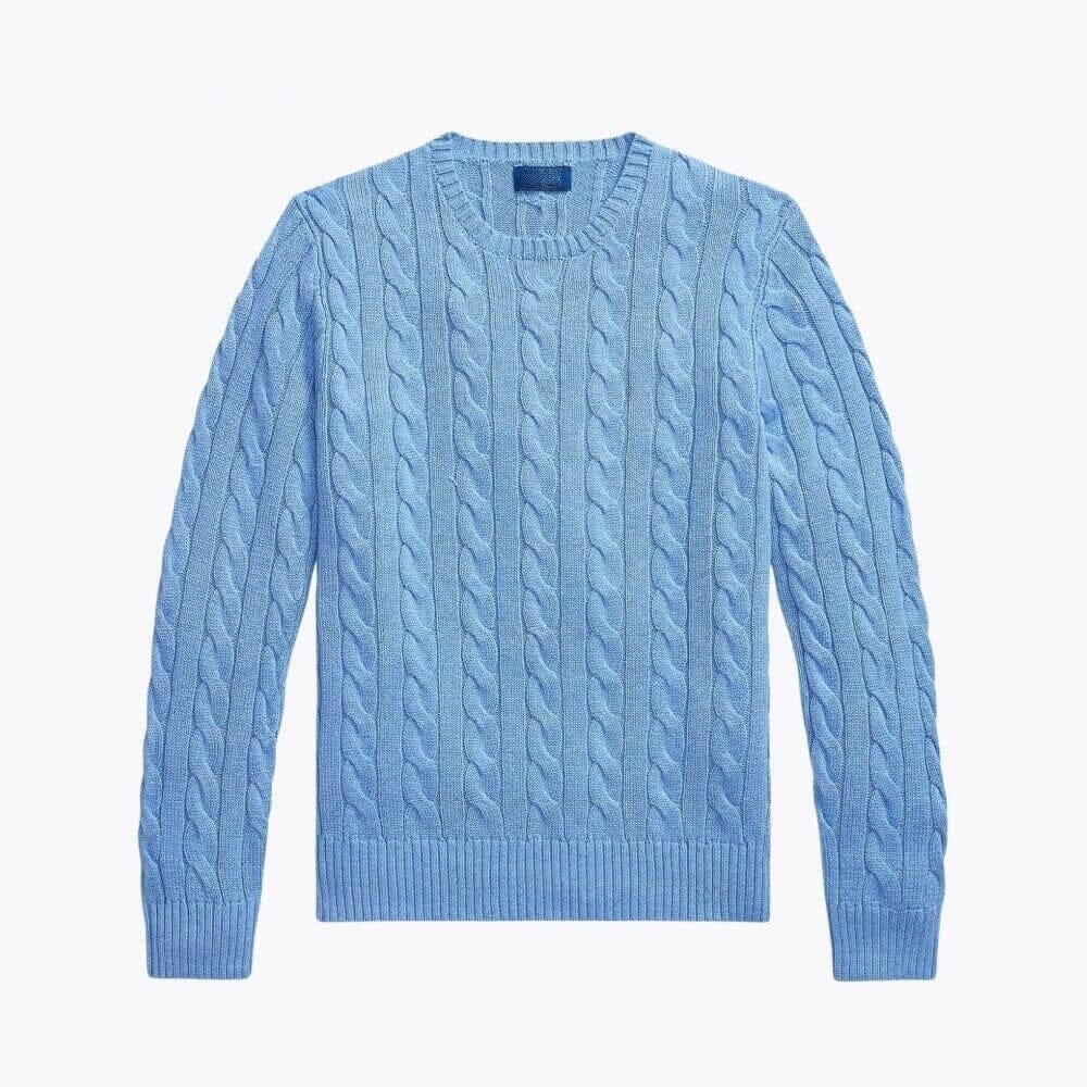 Baumwoll-Pullover Mit Zopfmuster Vandhlr Blau S 