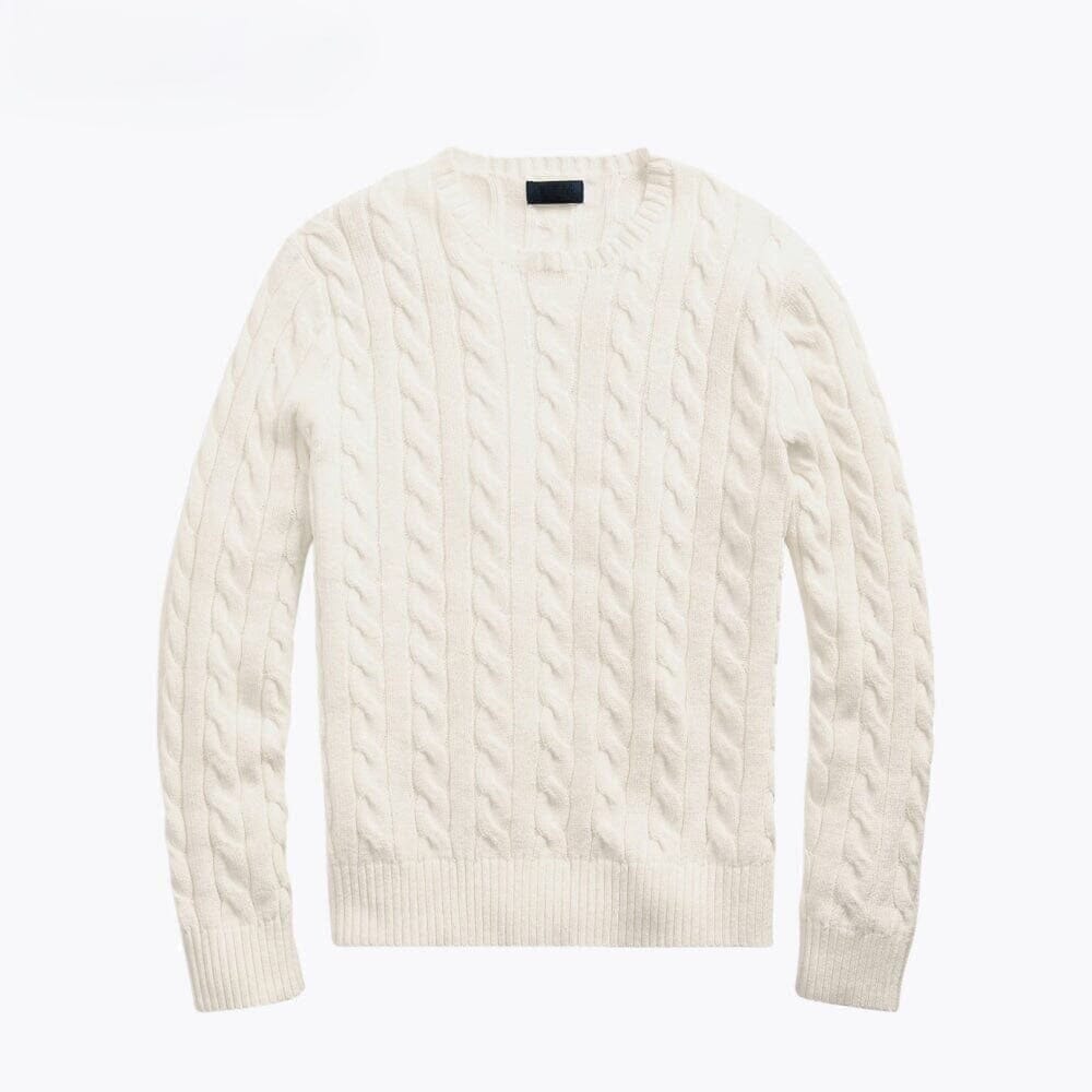 Baumwoll-Pullover Mit Zopfmuster Vandhlr Creme S 