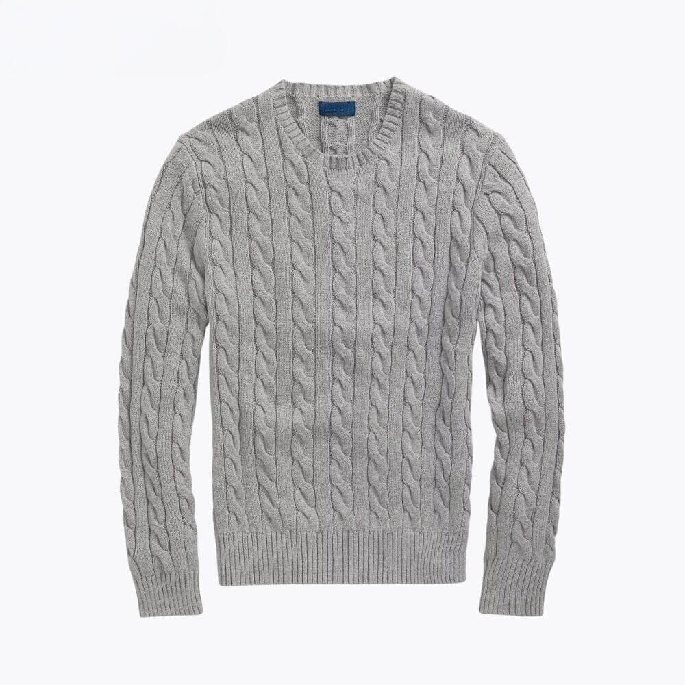 Baumwoll-Pullover Mit Zopfmuster Vandhlr Grau S 