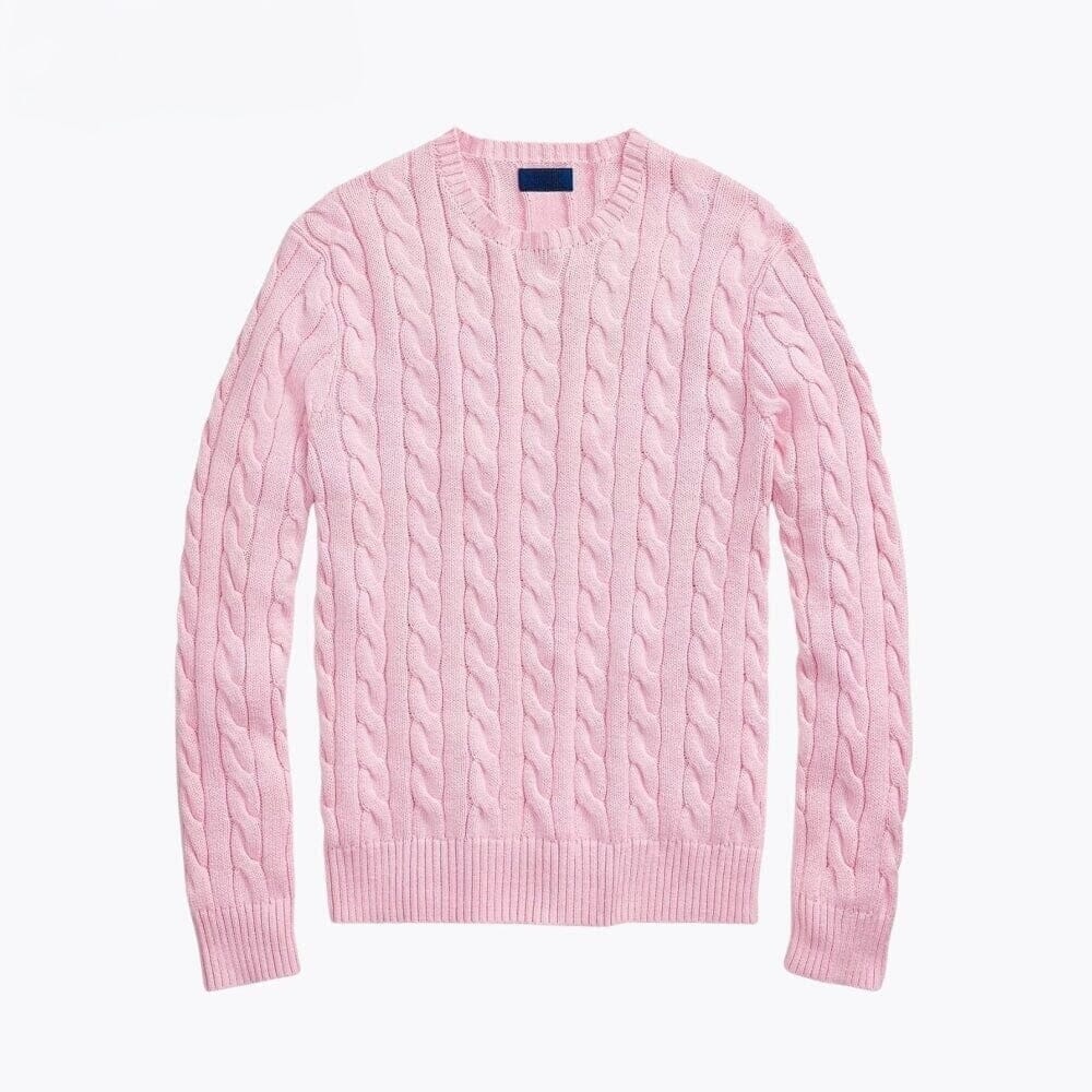 Baumwoll-Pullover Mit Zopfmuster Vandhlr Rosa S 