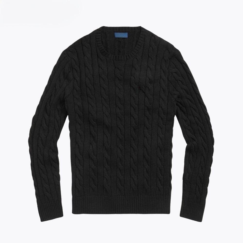 Baumwoll-Pullover Mit Zopfmuster Vandhlr Schwarz S 
