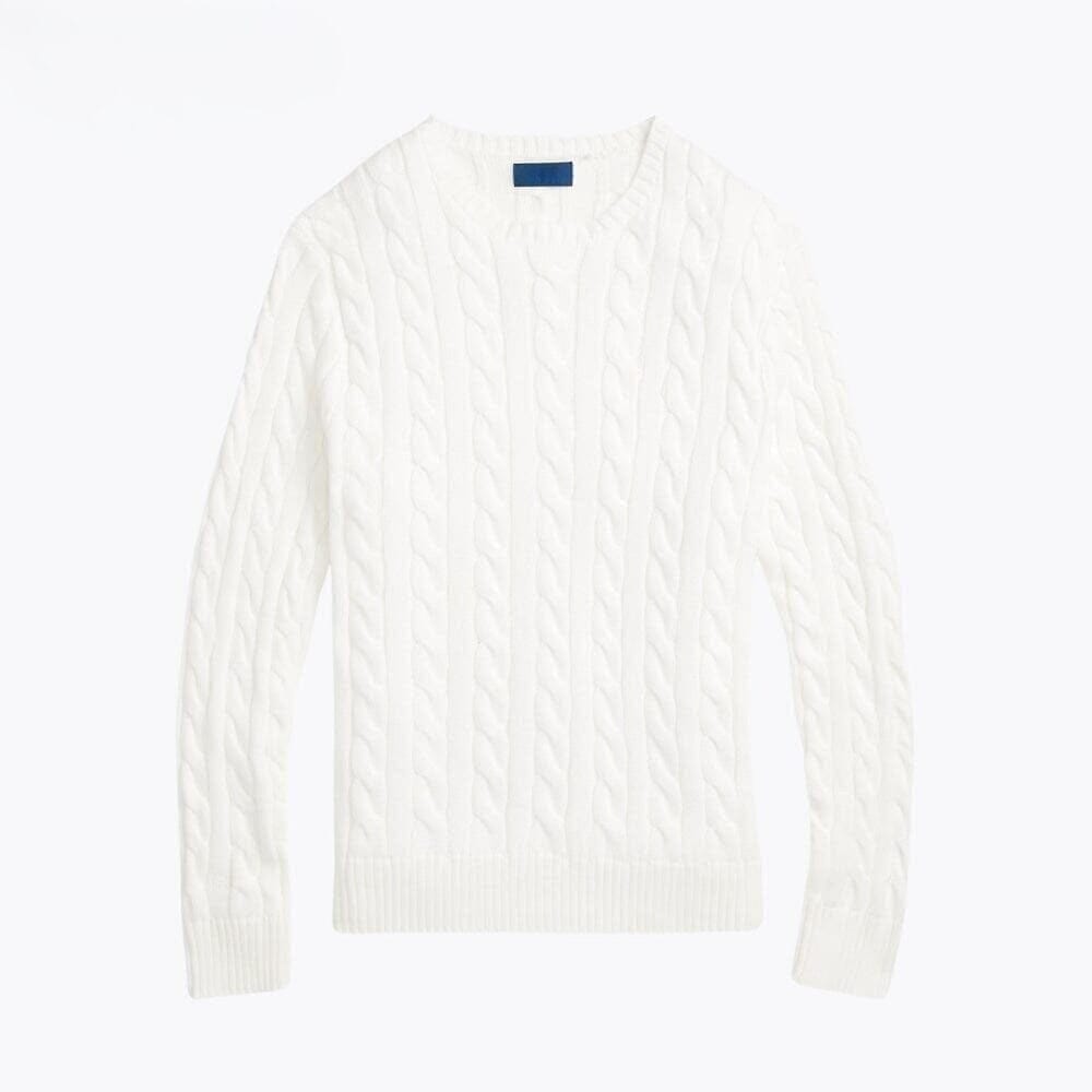Baumwoll-Pullover Mit Zopfmuster Vandhlr Weiß S 