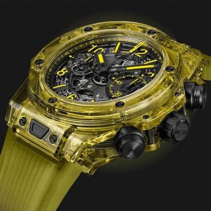 Black Yellow Sapphire 42mm Herrenchronograph Vandhlr 