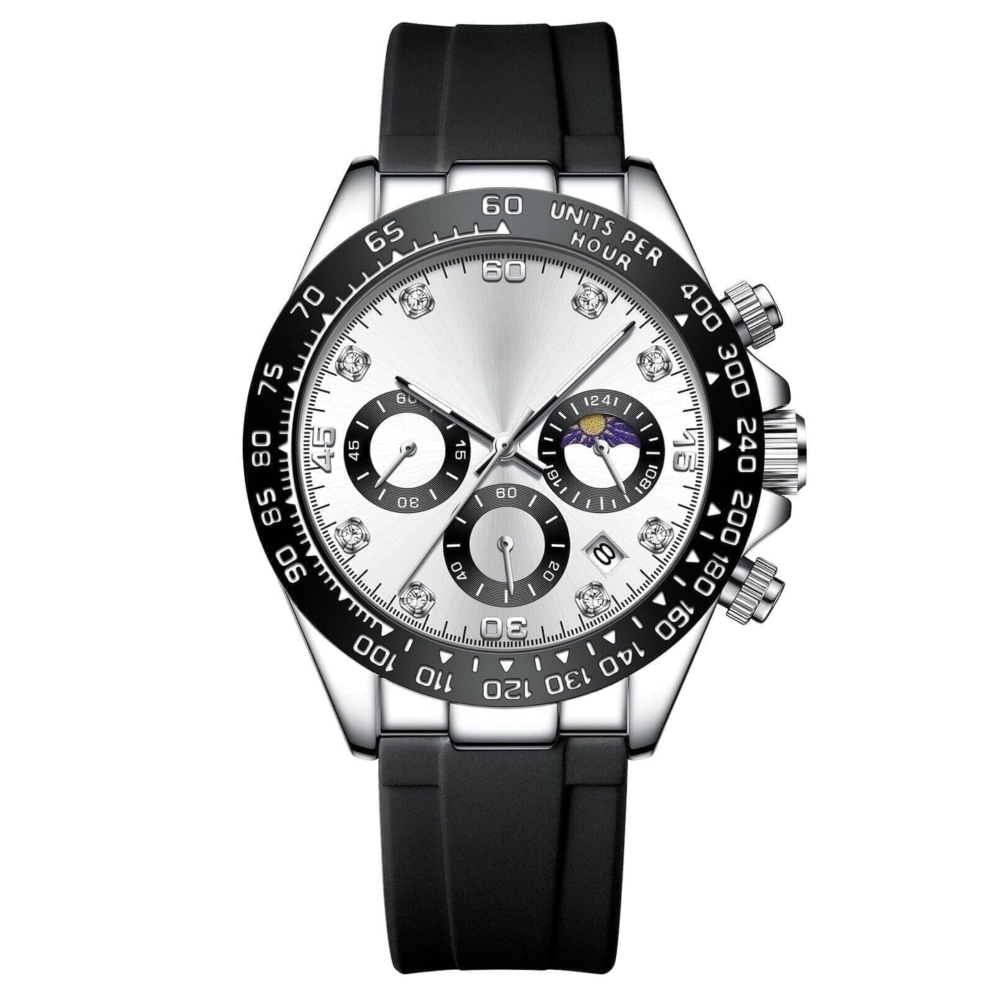 Chronograph Mit Datumsanzeige Vandhlr Silber Weiß 
