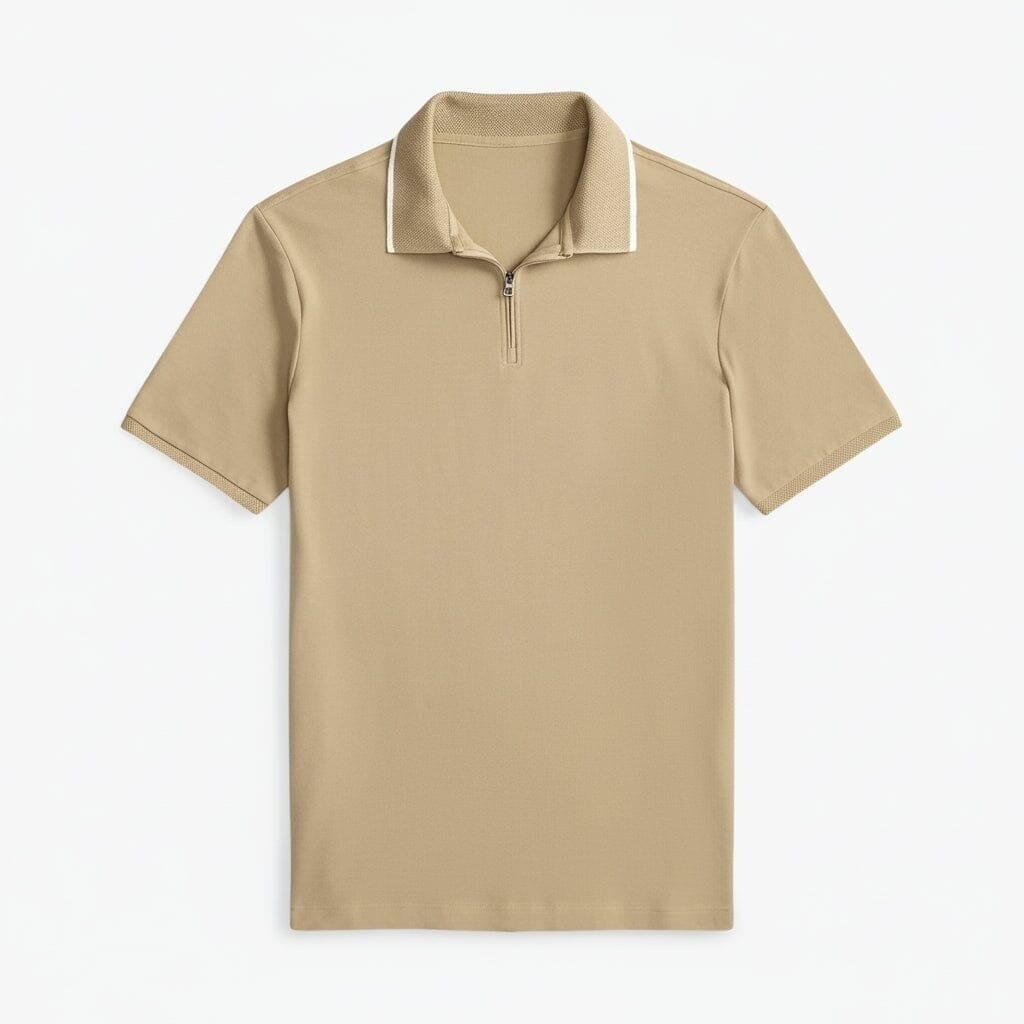 Classic Fit Stretch Mesh Poloshirt Vandhlr Klassisches Khaki S 