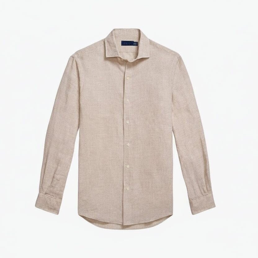Custom Fit Leinenhemd Vandhlr Beige Weiß S 