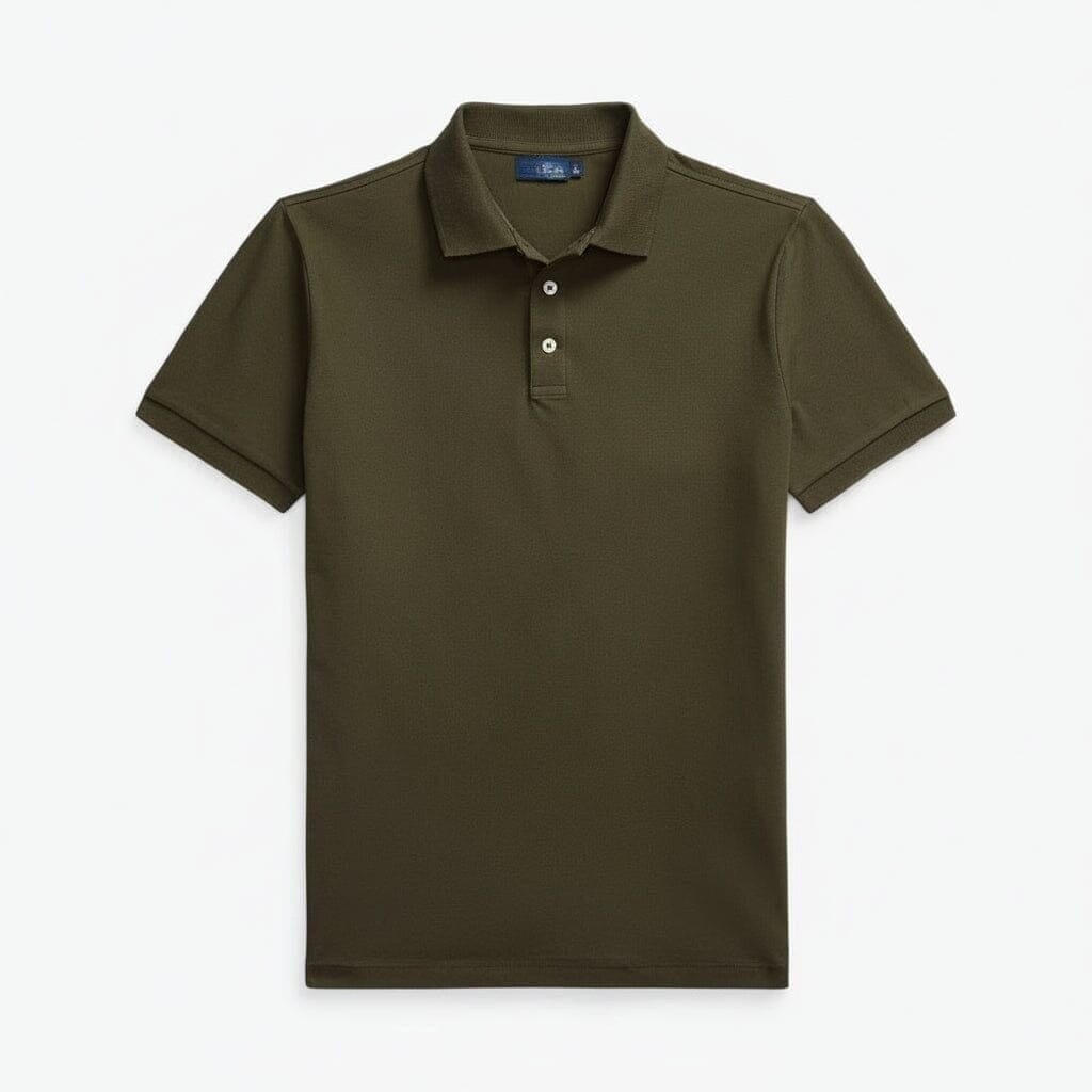 Custom Slim Fit Stretch Mesh Polo-Shirt Vandhlr Company Olive S 