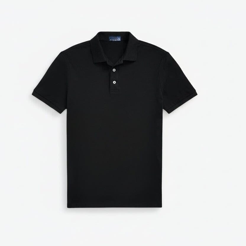 Custom Slim Fit Stretch Mesh Polo-Shirt Vandhlr Schwarz S 
