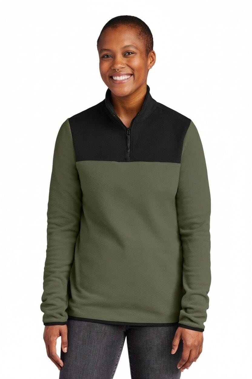 Damen Glacier 1/4-Zip Fleecejacke Vandhlr Neues Taupe-Grün/Schwarz S 