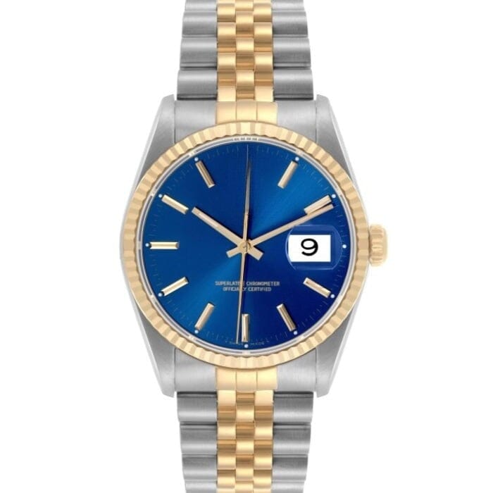 Datejust 16233 - Gold & Stahl Mit Blauem Zifferblatt 36mm Vandhlr 