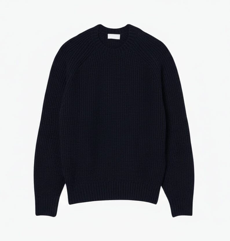 Dicker Pullover Aus Gekämmter Wolle Mit Rundhalsausschnitt Vandhlr Mitternachtsblau S 