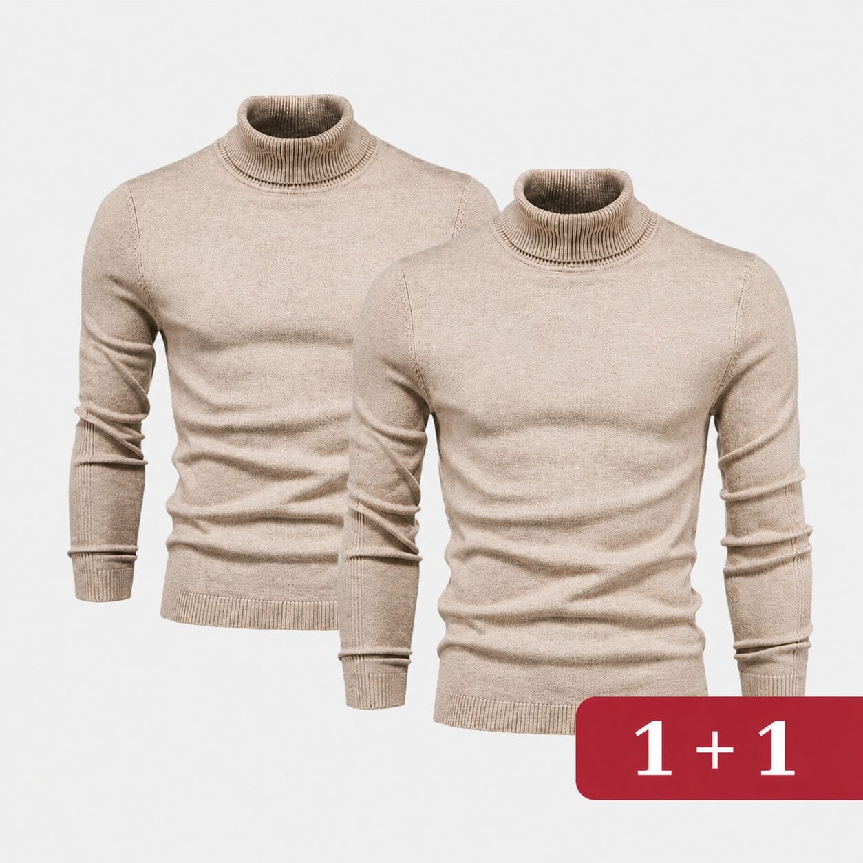 Double Elegance Rollkragenpullover – Kaufe 1, Erhalte 1 Gratis Vandhlr Beige Schwarz S