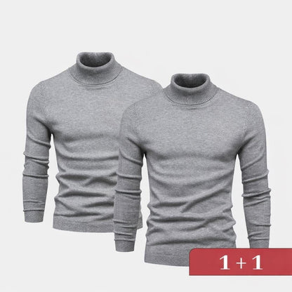 Double Elegance Rollkragenpullover – Kaufe 1, Erhalte 1 Gratis Vandhlr Grau Schwarz S
