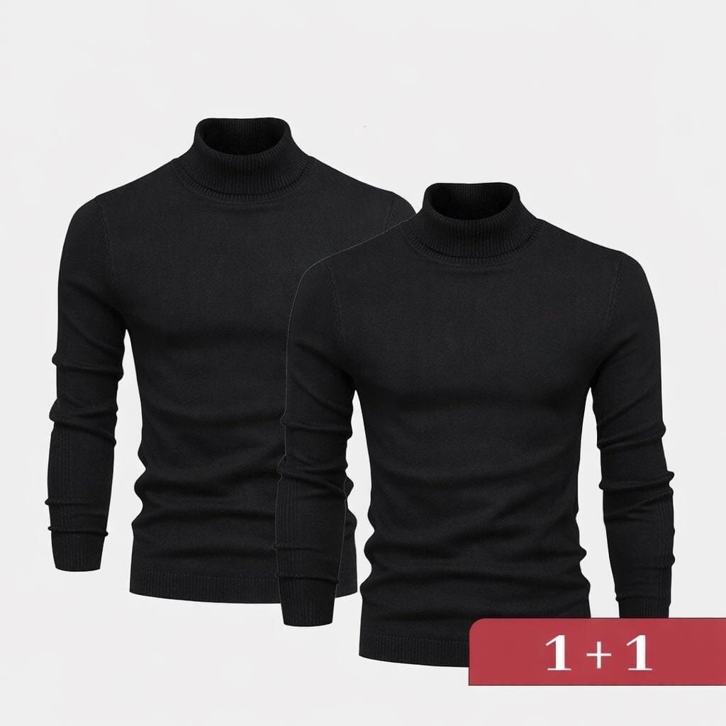 Double Elegance Rollkragenpullover – Kaufe 1, Erhalte 1 Gratis Vandhlr Schwarz Schwarz S