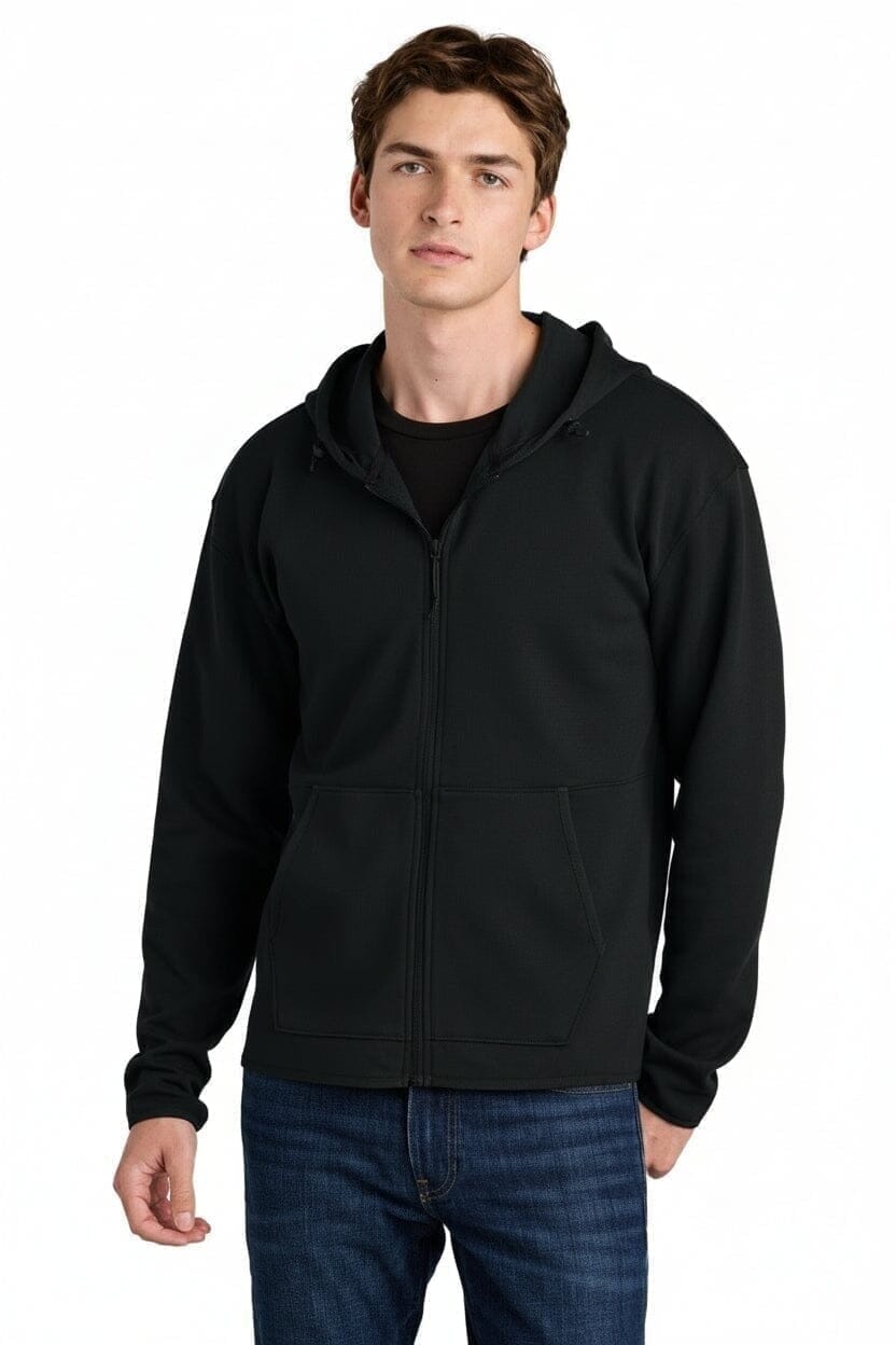 Double-Knit Kapuzenjacke Mit Reißverschluss Vandhlr Schwarz S 