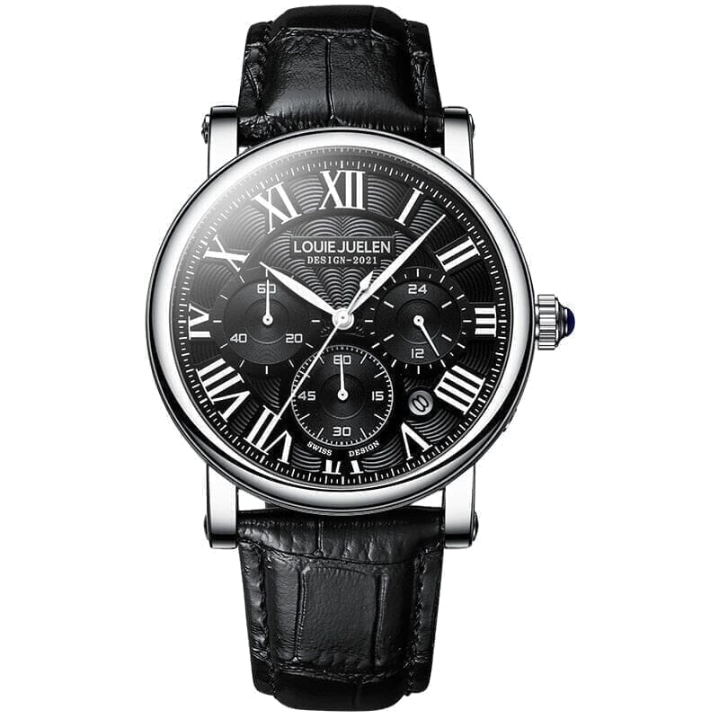Executive Klassik Herrenuhr Vandhlr Silber mit Schwarz 