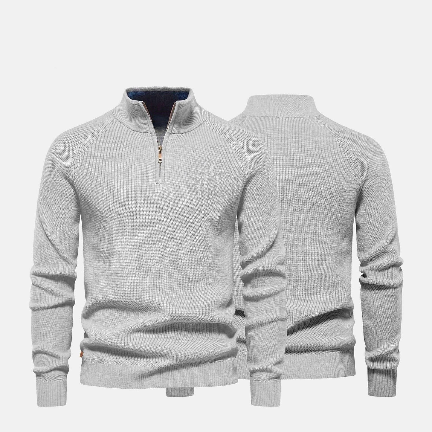 Gerippter Zip-Pullover Premium Vandhlr Beige S 