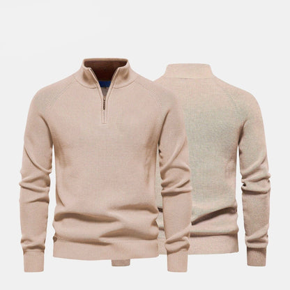 Gerippter Zip-Pullover Premium Vandhlr Blau S 