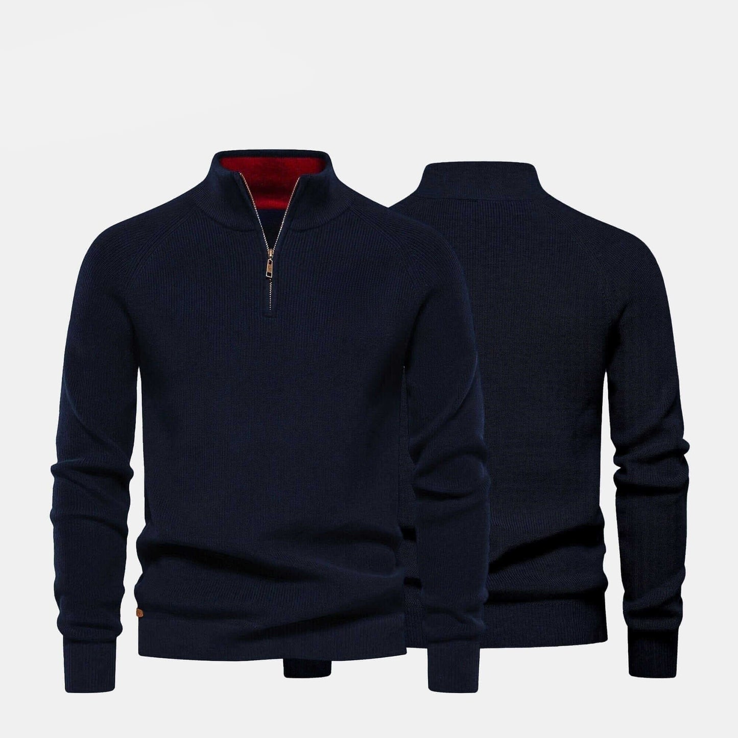Gerippter Zip-Pullover Premium Vandhlr Grün S 