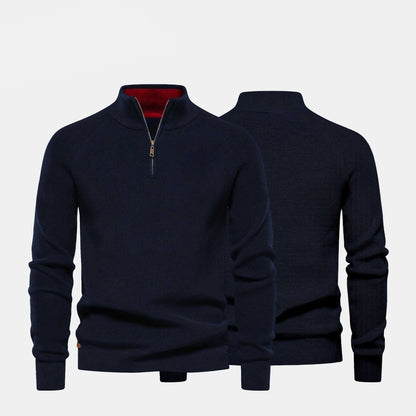 Gerippter Zip-Pullover Premium Vandhlr Grün S 