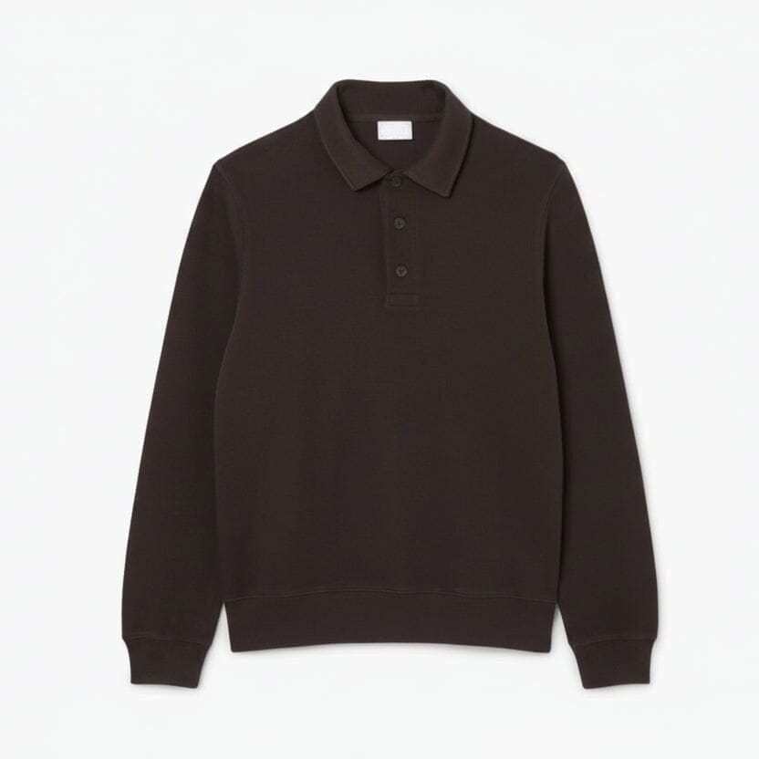 Geripptes Baumwoll-Sweatshirt Mit Polo-Kragen Vandhlr Braun S 