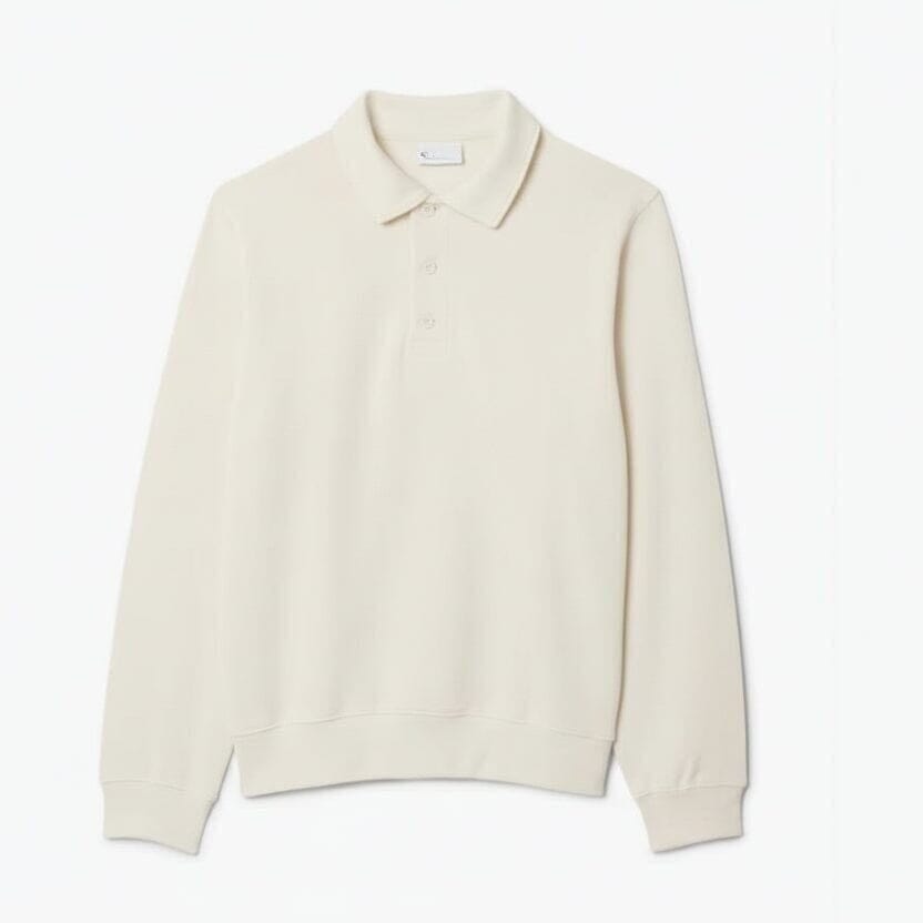 Geripptes Baumwoll-Sweatshirt Mit Polo-Kragen Vandhlr Weiß S 
