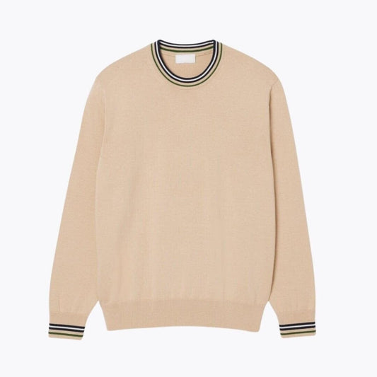 Gestreifter Baumwoll-Jersey Pullover Vandhlr Beige / Blau S 