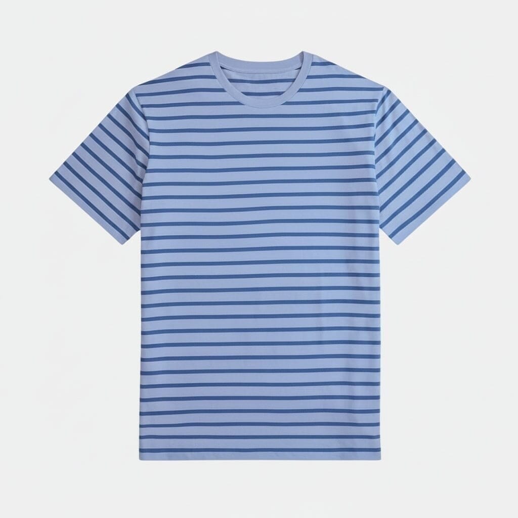 Gestreiftes Jersey Rundhals T-SHIRT Vandhlr Blau/Königsblau S 