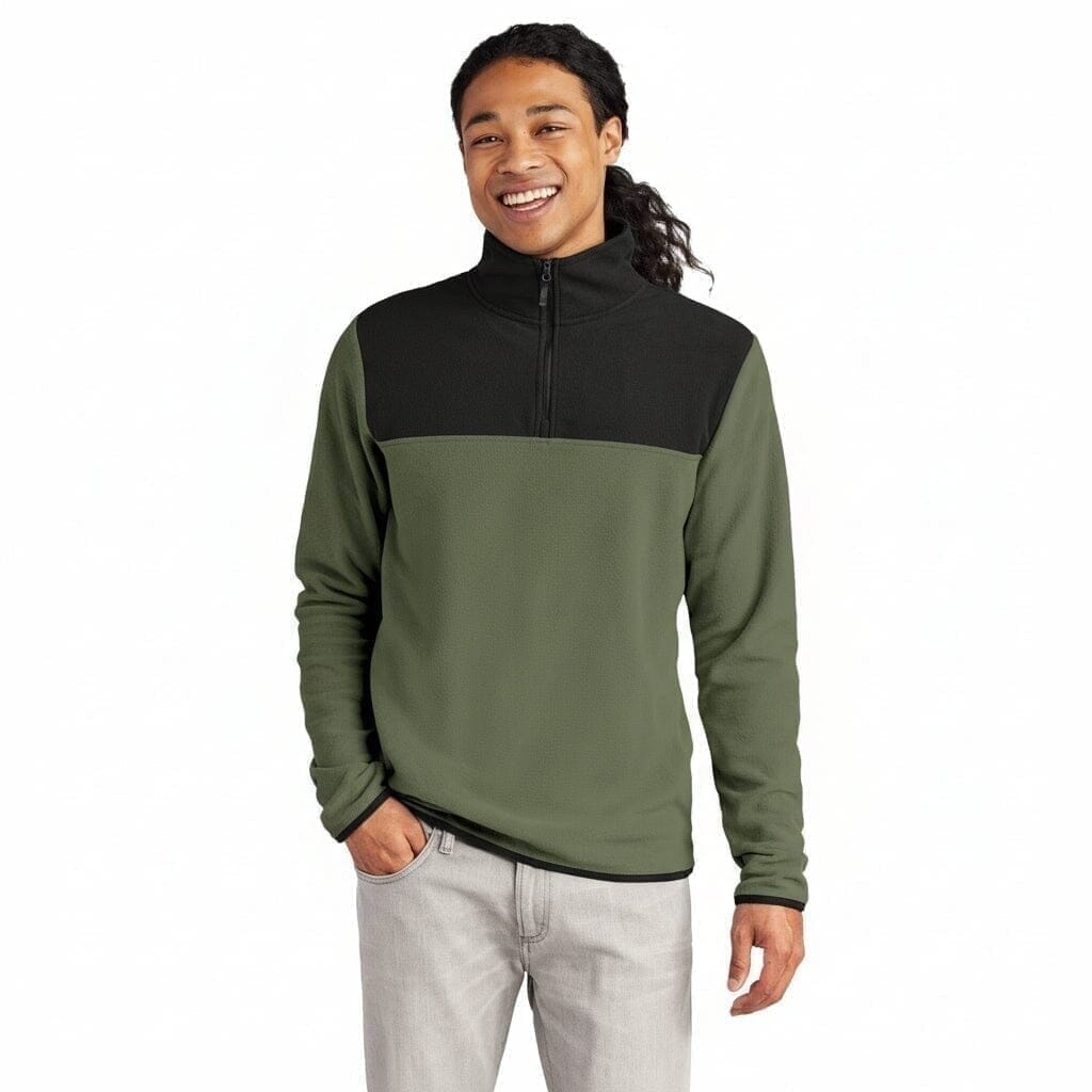 Glacier 1/4-Zip Fleecejacke Vandhlr Neues Taupe-Grün/ Schwarz S 