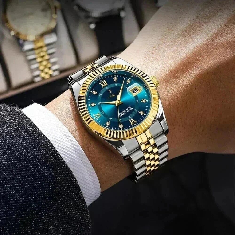 Goldenstar 40mm Herrenarmbanduhr - Wasserdicht - Edelstahl Vandhlr 