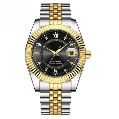 Goldenstar 40mm Herrenarmbanduhr - Wasserdicht - Edelstahl Vandhlr Schwarz 