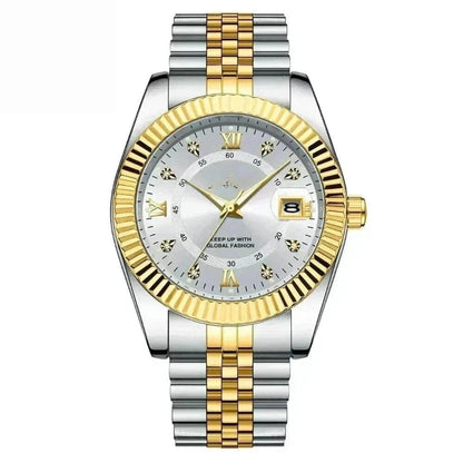 Goldenstar 40mm Herrenarmbanduhr - Wasserdicht - Edelstahl Vandhlr Weiß 