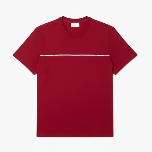 Herren T-SHIRT Aus Baumwoll-Jersey Mit Kontrastbesatz Vandhlr Bordeaux S 