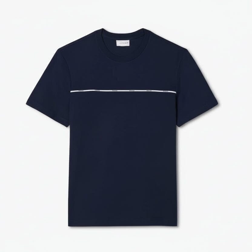 Herren T-SHIRT Aus Baumwoll-Jersey Mit Kontrastbesatz Vandhlr Mitternachtsblau S 