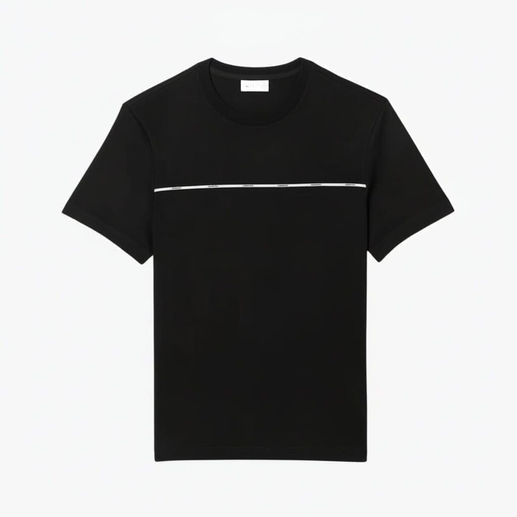 Herren T-SHIRT Aus Baumwoll-Jersey Mit Kontrastbesatz Vandhlr Schwarz S 