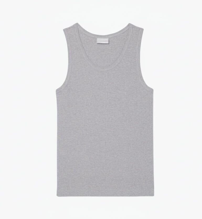 Herren Tank Top Slim Fit Aus Gerippter Baumwolle Vandhlr Hellgrau S 