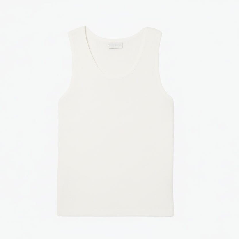 Herren Tank Top Slim Fit Aus Gerippter Baumwolle Vandhlr Weiß S 