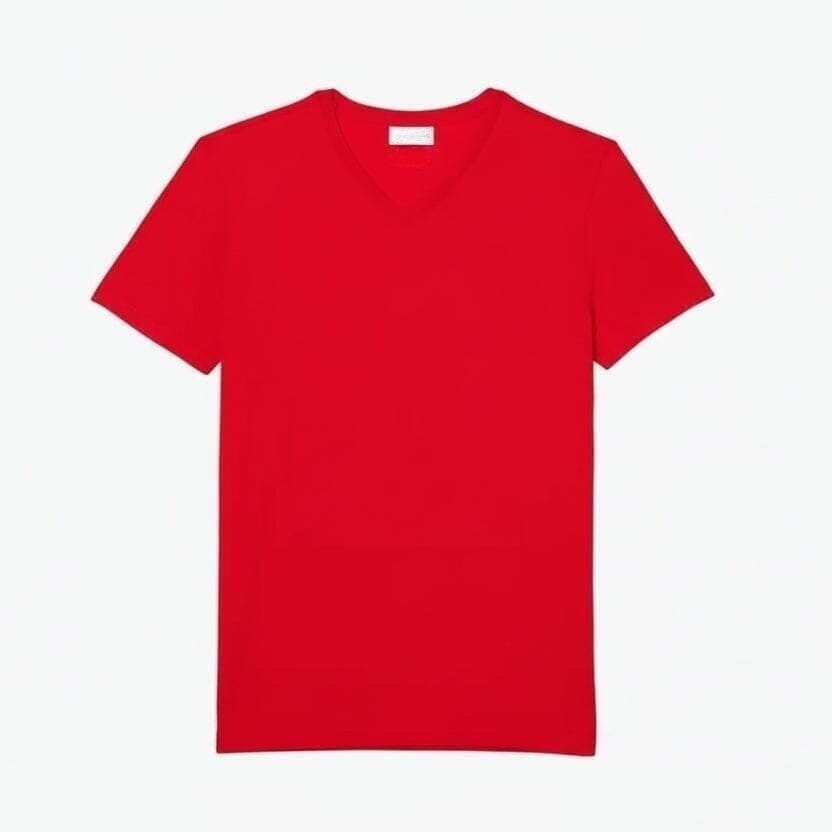 Herren V-Ausschnitt T-SHIRT Aus Leichter Pima-Baumwolle Vandhlr Bordeaux S 