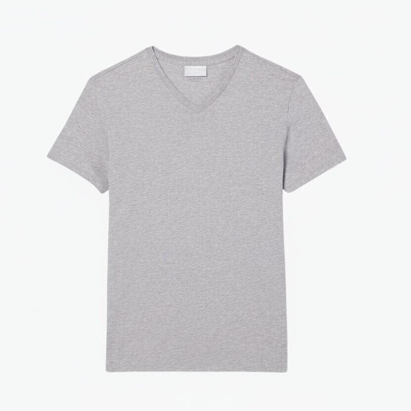 Herren V-Ausschnitt T-SHIRT Aus Leichter Pima-Baumwolle Vandhlr Hellgrau S 