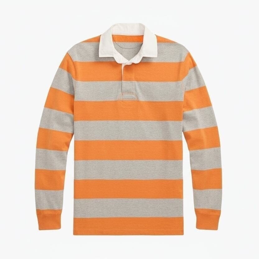 Klassisches Rugby-Shirt Vandhlr Bedford Orange/Meliert S 