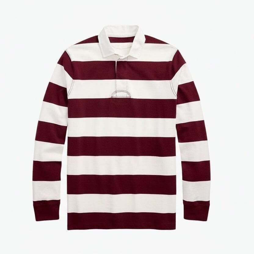 Klassisches Rugby-Shirt Vandhlr Klassisches Weinrot/Creme S 