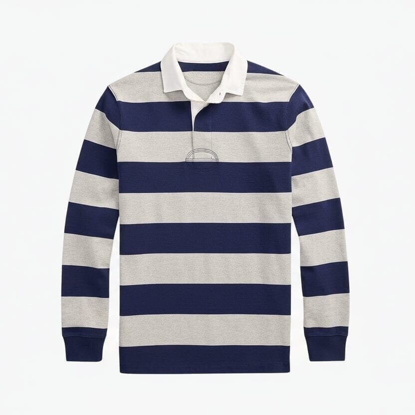 Klassisches Rugby-Shirt Vandhlr Newport Marine/Grau S 