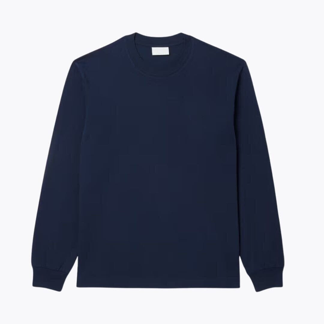 Langarm Baumwoll-T-Shirt Für Herren Vandhlr Mitternachtsblau S 